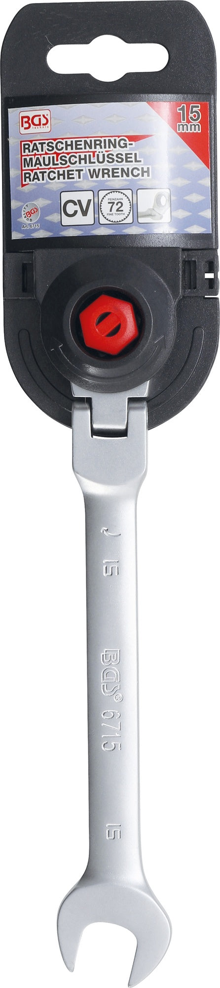 BGS 6715 Ratschenringmaulschlüssel abwinkelbar SW 15mm