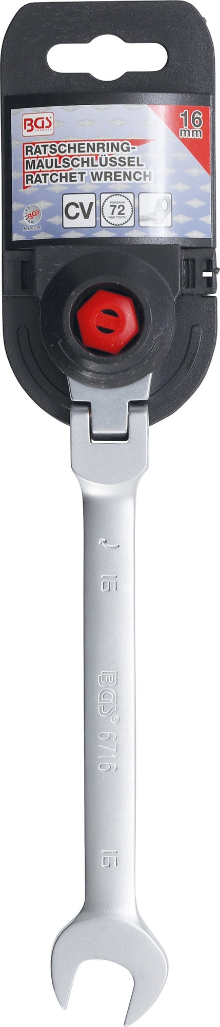 BGS 6716 Ratschenringmaulschlüssel abwinkelbar SW 16mm