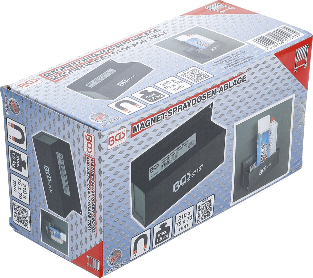BGS 67167 Spraydosen Ablage magnetisch Breite 210mm