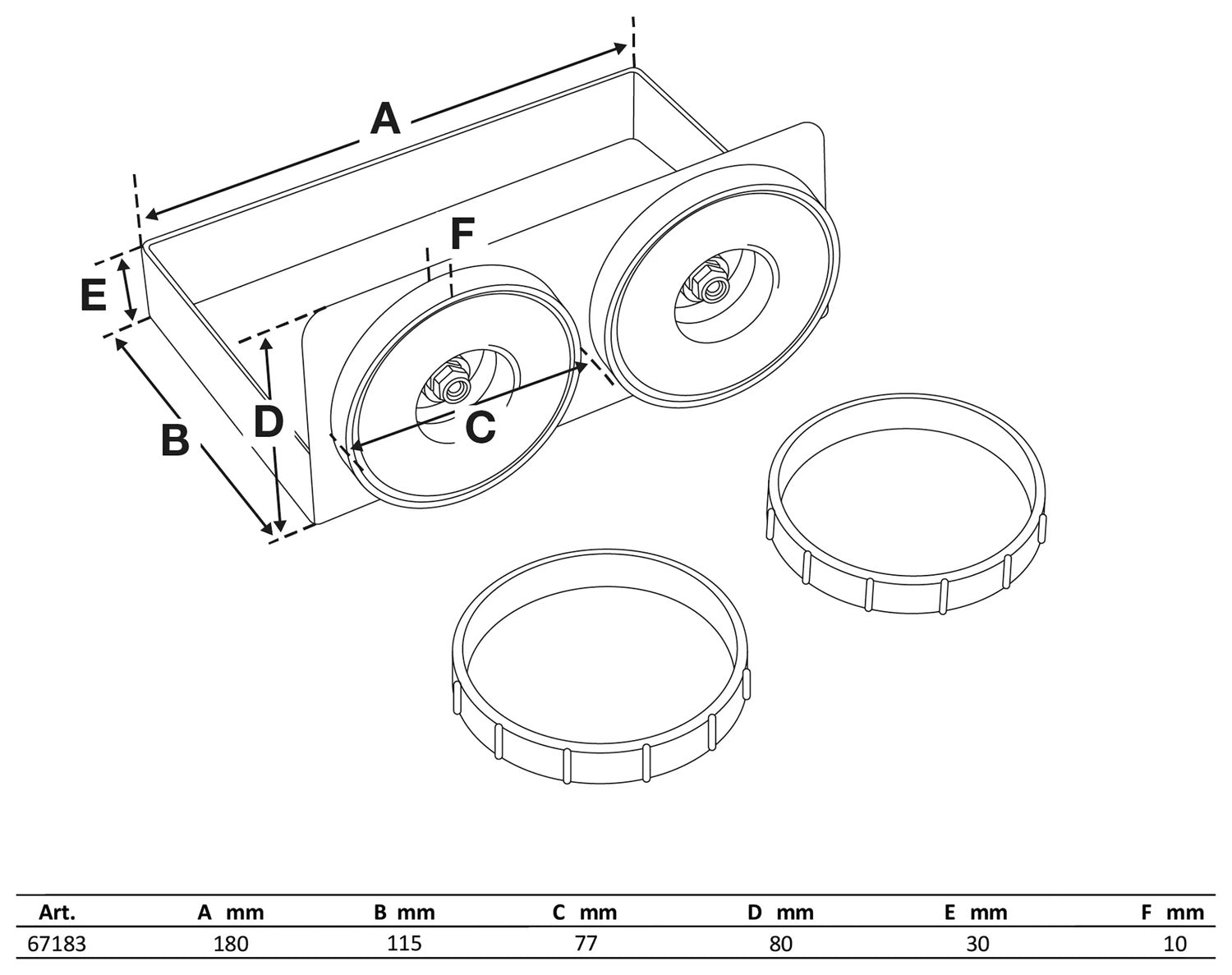 BGS 67183 Magnetische Ablageschale 180 x 115 x 30mm Haftschale Magnetisch