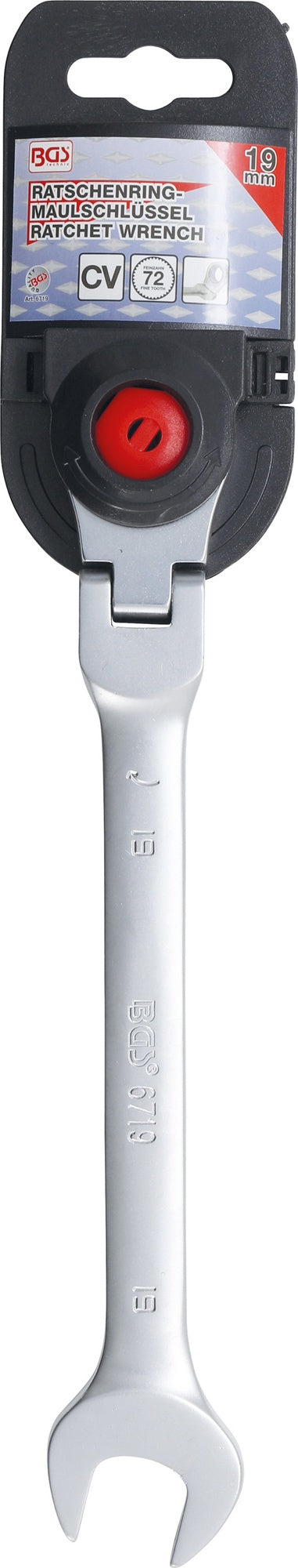 BGS 6719 Ratschenringmaulschlüssel abwinkelbar SW 19mm