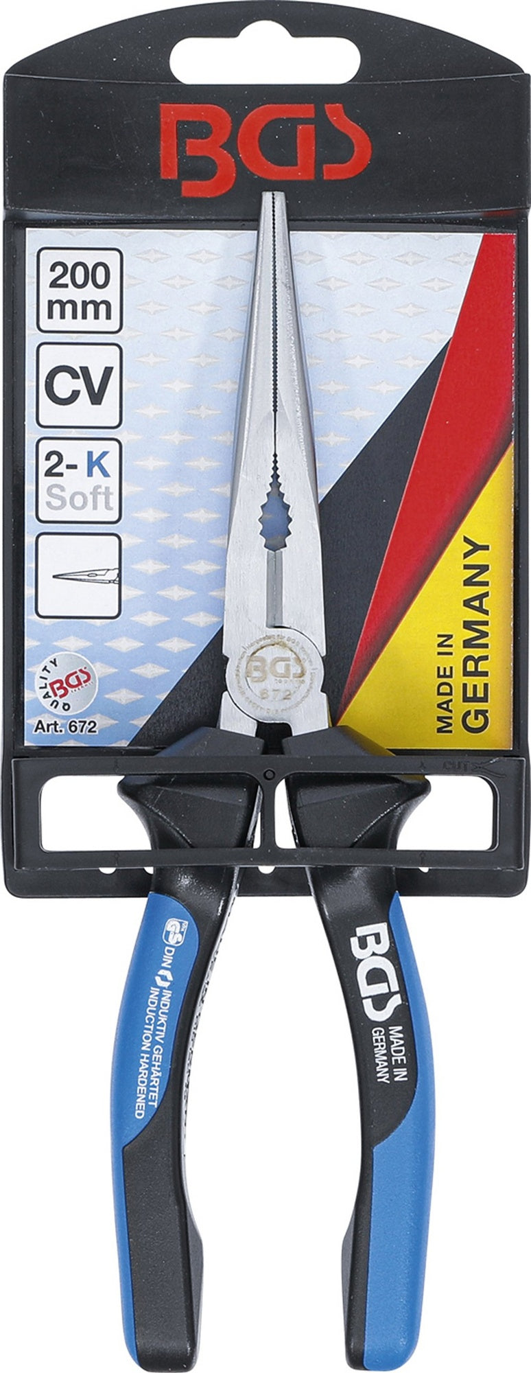 BGS 672 Telefonzange mit Schneide gerade 200mm