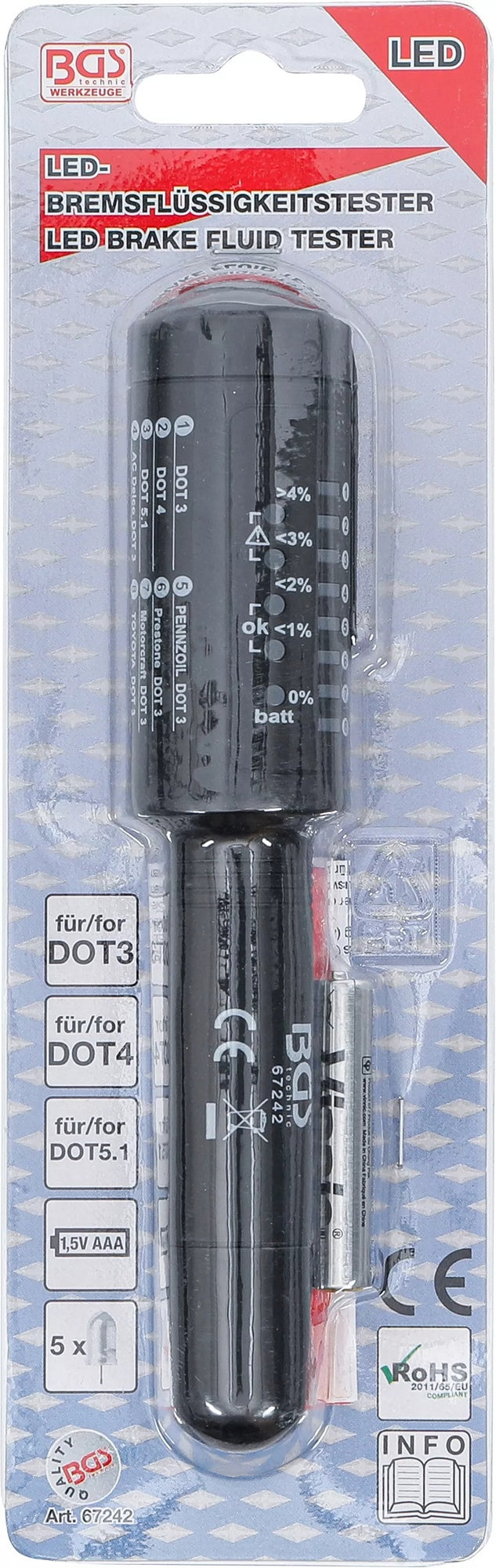 BGS 67242 Bremsflüssigkeitstester Bremsflüssigkeitsmessgerät DOT 3 DOT 4 DOT 5.1