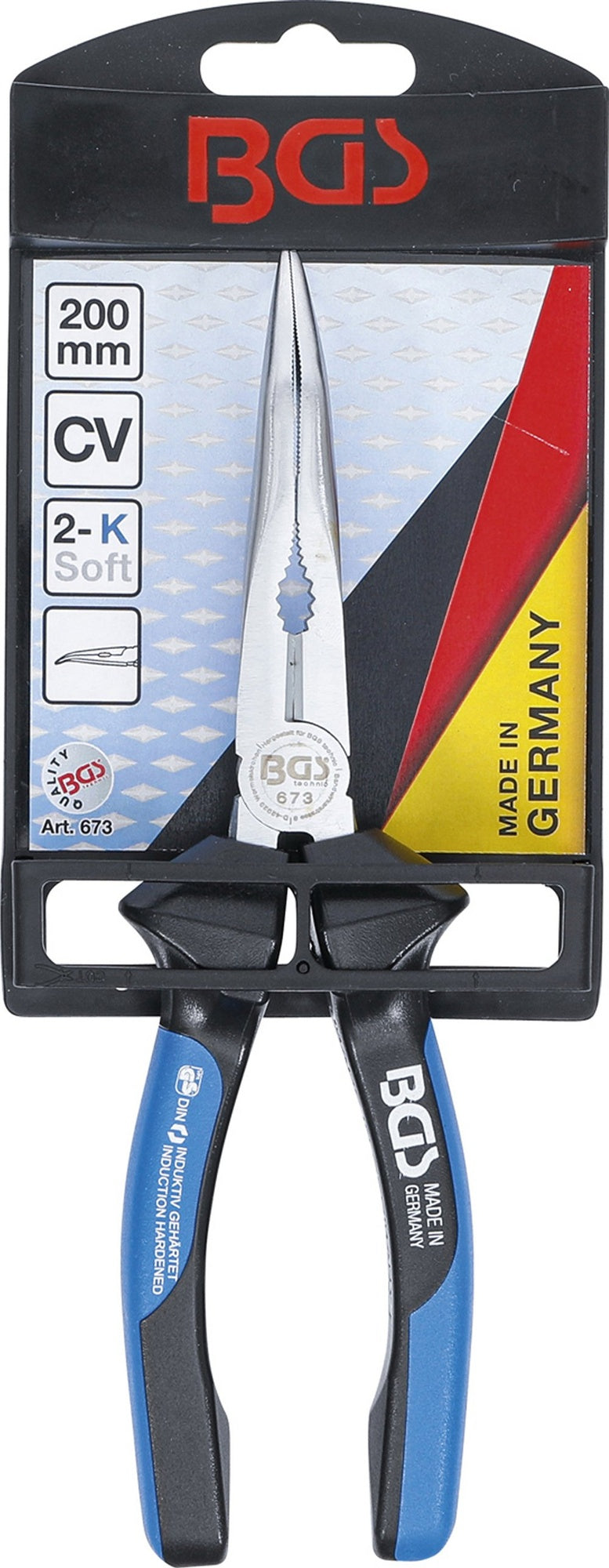 BGS 673 Telefonzange mit Schneide gebogen 200mm