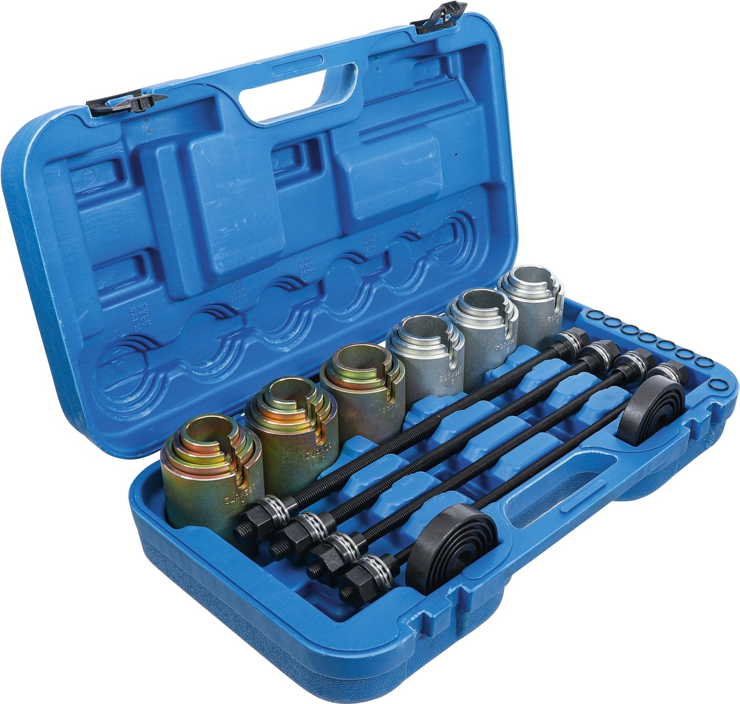 BGS 67302 Satz Zughülsen & Druckhülsen mit 4 Spindeln 26 teilig