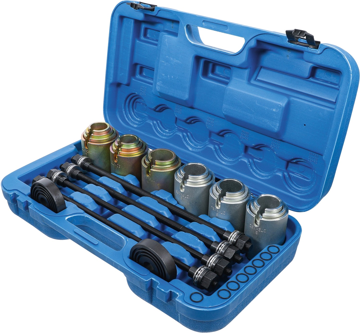 BGS 67302 Satz Zughülsen & Druckhülsen mit 4 Spindeln 26 teilig