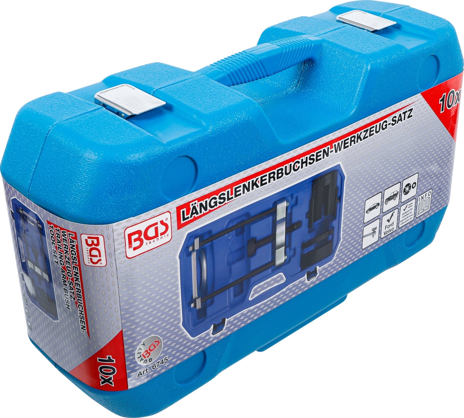 BGS 6745 Satz Werkzeug zum Ersetzen der hinteren Längslenkerbuchsen für Ford und Volvo