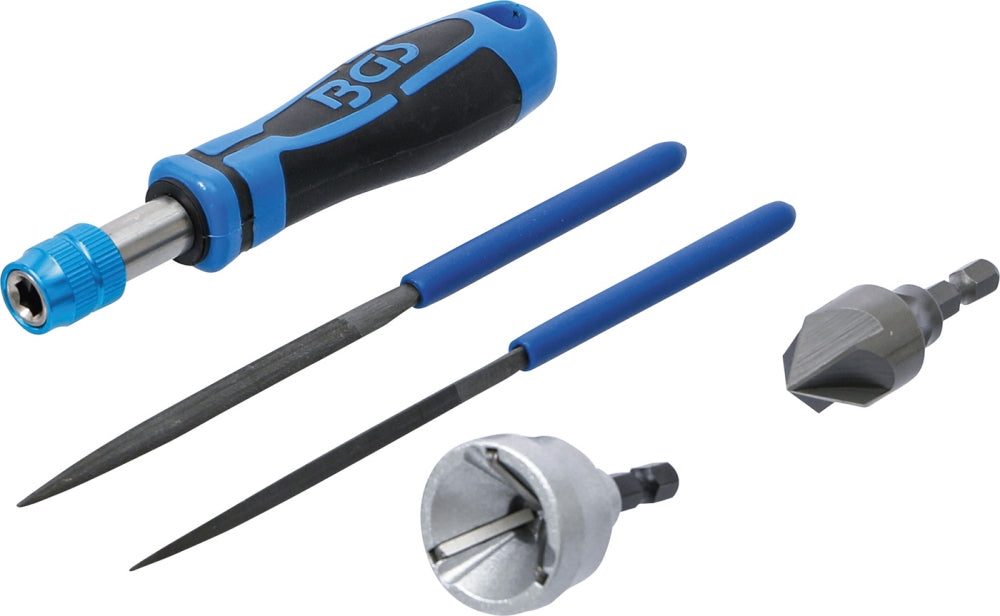 BGS 6773 Satz Außen- und Innen-Entgrater und Feilen 5-teilig