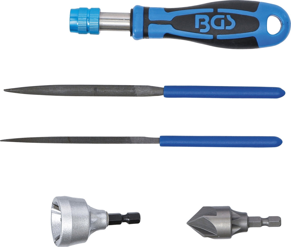 BGS 6773 Satz Außen- und Innen-Entgrater und Feilen 5-teilig