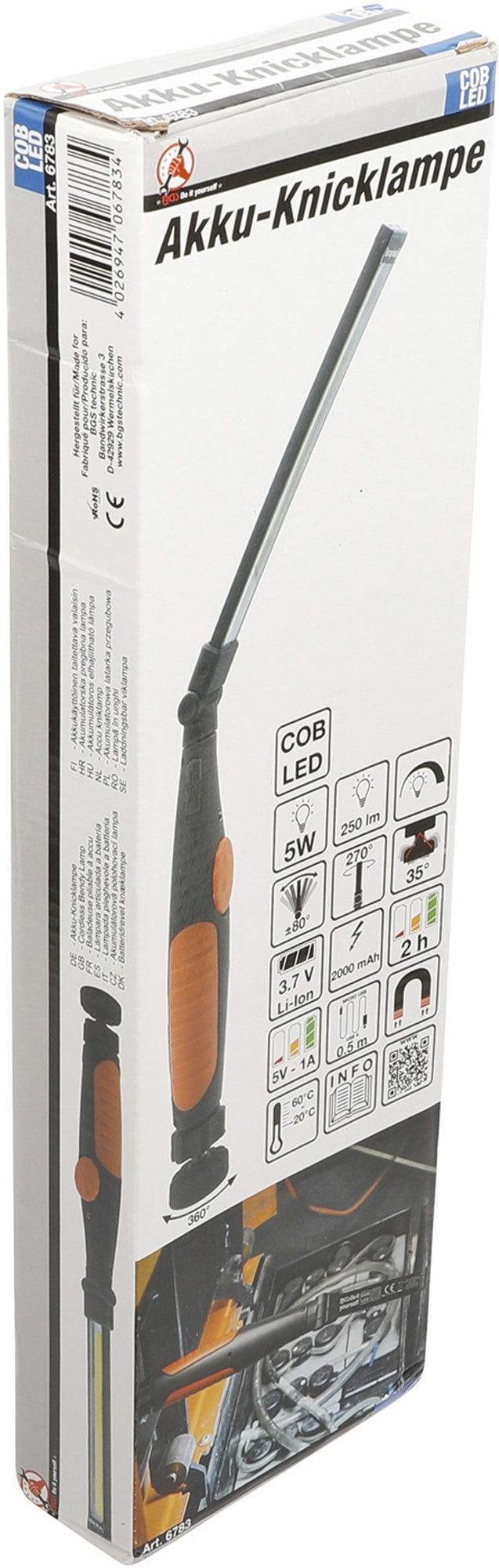 BGS DIY 6783 Akku Knicklampe mit COB-LED 5W