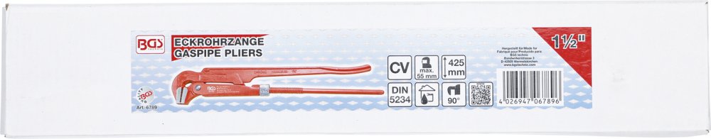 BGS 6789 Eckrohrzange 38mm - 1,5" schwedische Form