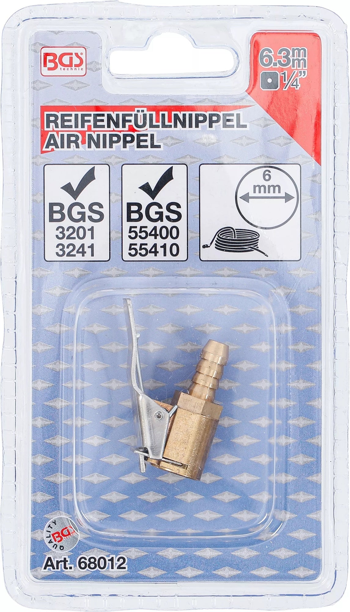 BGS 68012 Reifenfüllnippel 6,3mm (1/4")