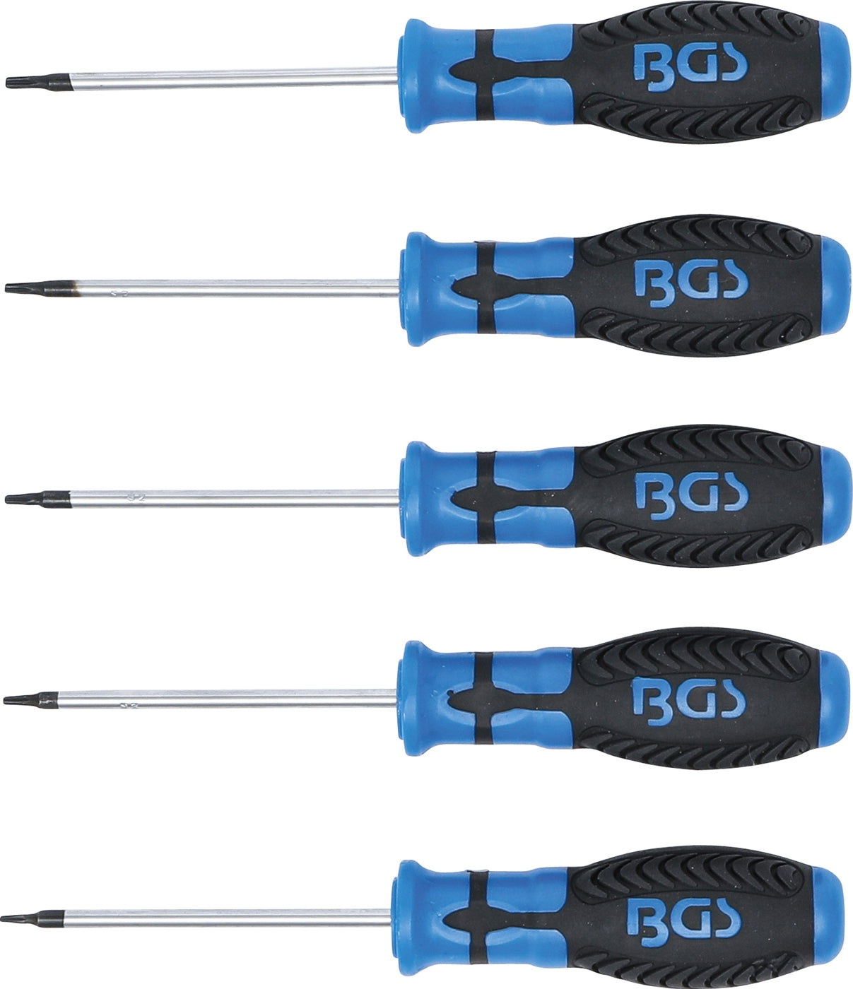 BGS 6826 Satz TORX Schraubendreher T6 T7 T8 T9 T10 mit Stirnlochbohrung