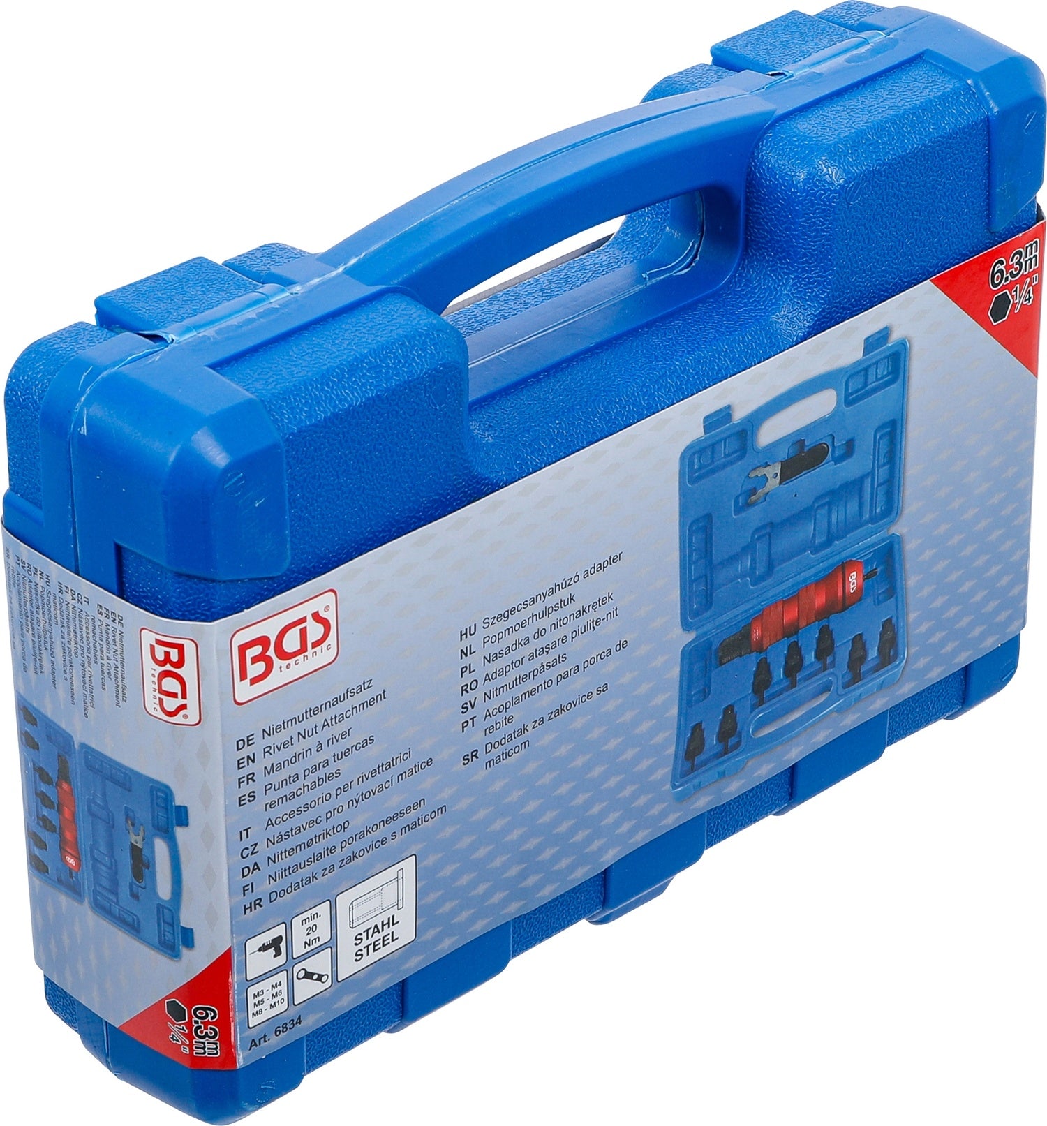 BGS 6834 Nietmutternaufsatz M3 M4 M5 M6 M8 M10 für Bohrmaschine