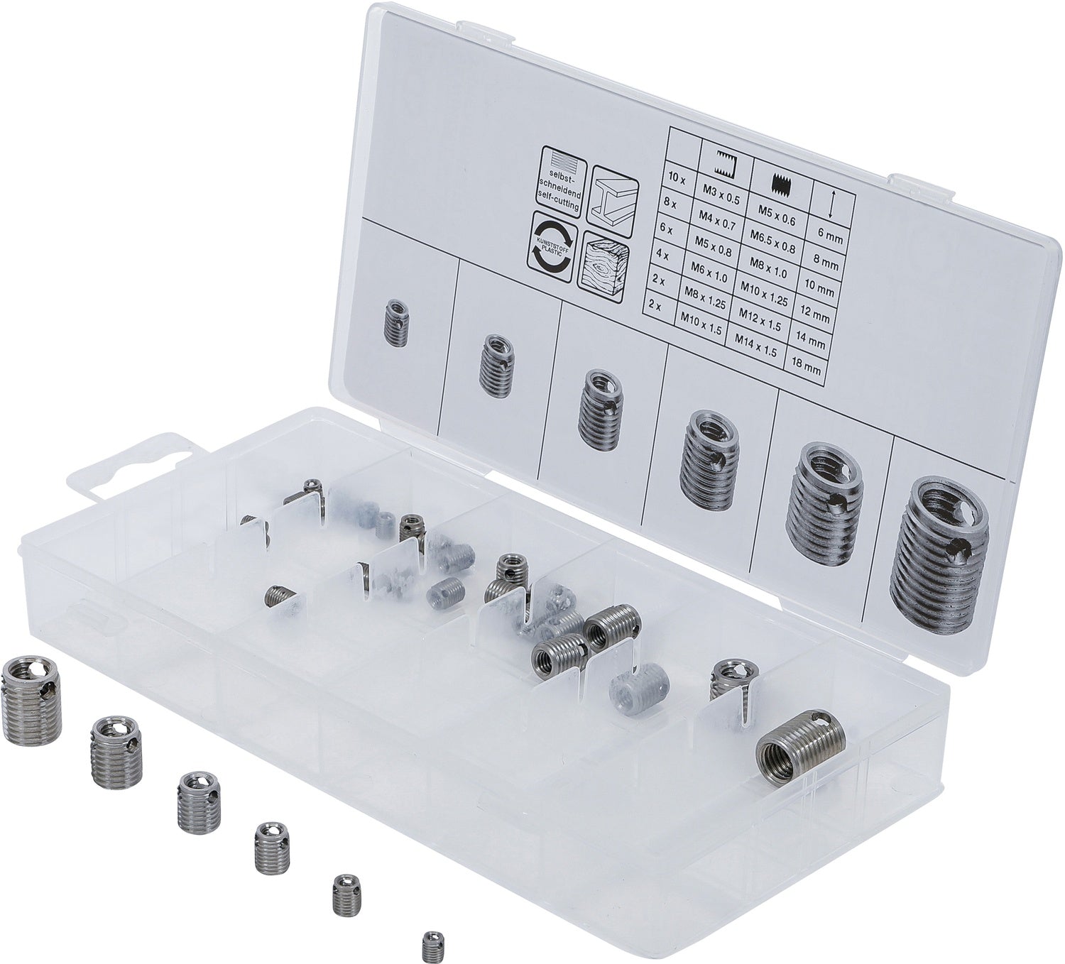 BGS 6844 Sortiment Gewindeeinsätze selbstschneidend 32-teilig