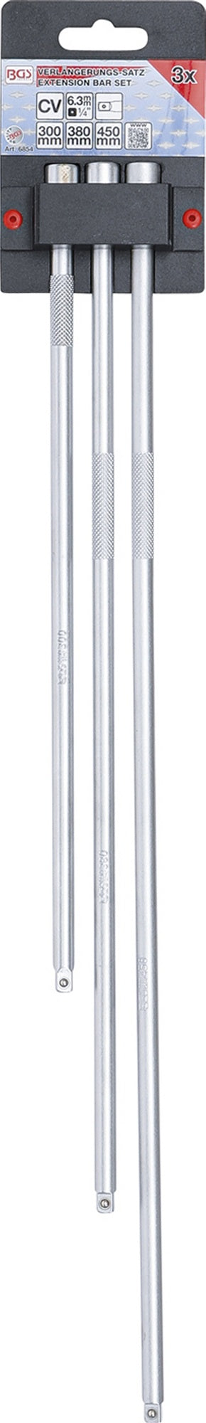 BGS 6854 Satz Verlängerungen 6,3mm (1/4") Länge 300mm 380mm 450mm