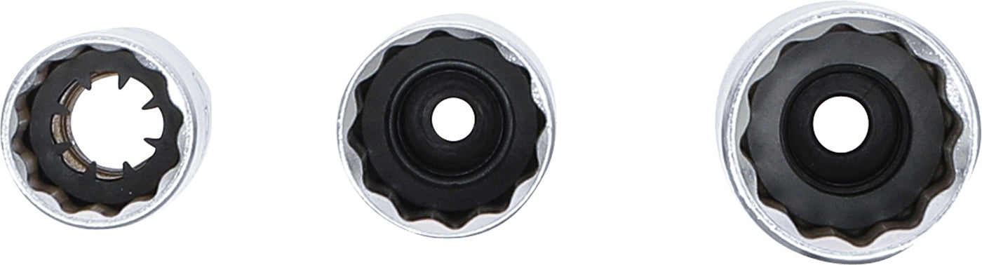 BGS 6858 Satz Zündkerzen Nüsse 14 - 16 - 18mm Antrieb 10mm (3/8") 3 teilig
