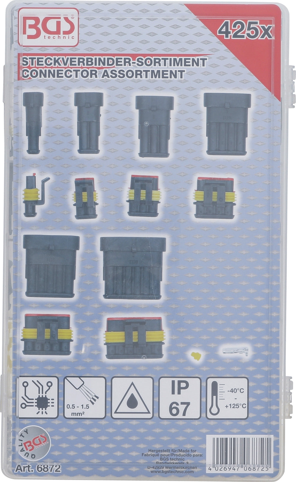 BGS 6872 Sortiment Steckverbindunger 425 teilig