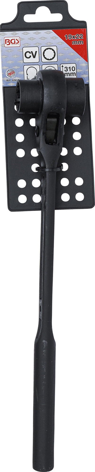 BGS 6907 Gerüstbauerknarre SW 19 x 22mm runder Schaft