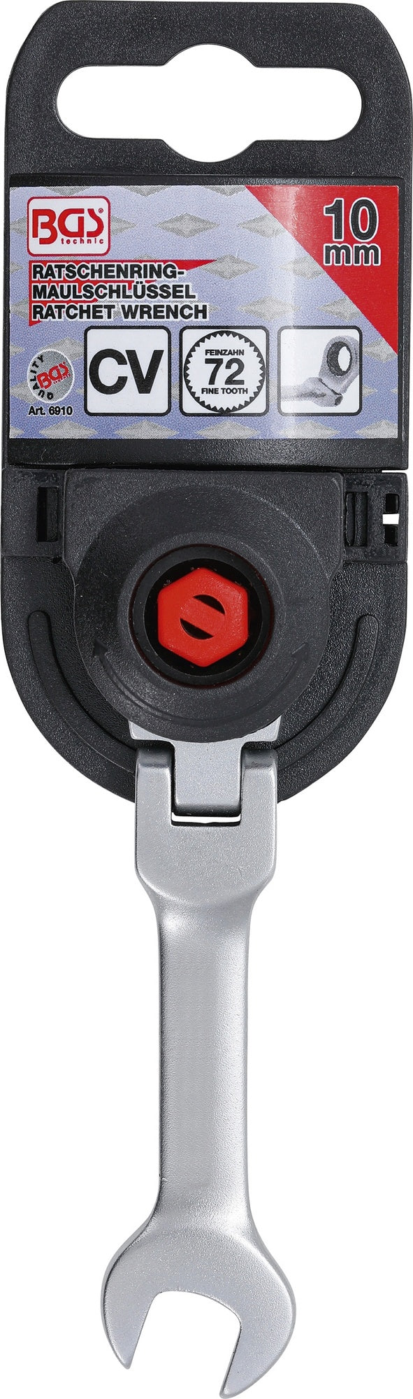 BGS 6910 Ratschenringmaulschlüssel kurz abwinkelbar Schlüsselweite 10mm