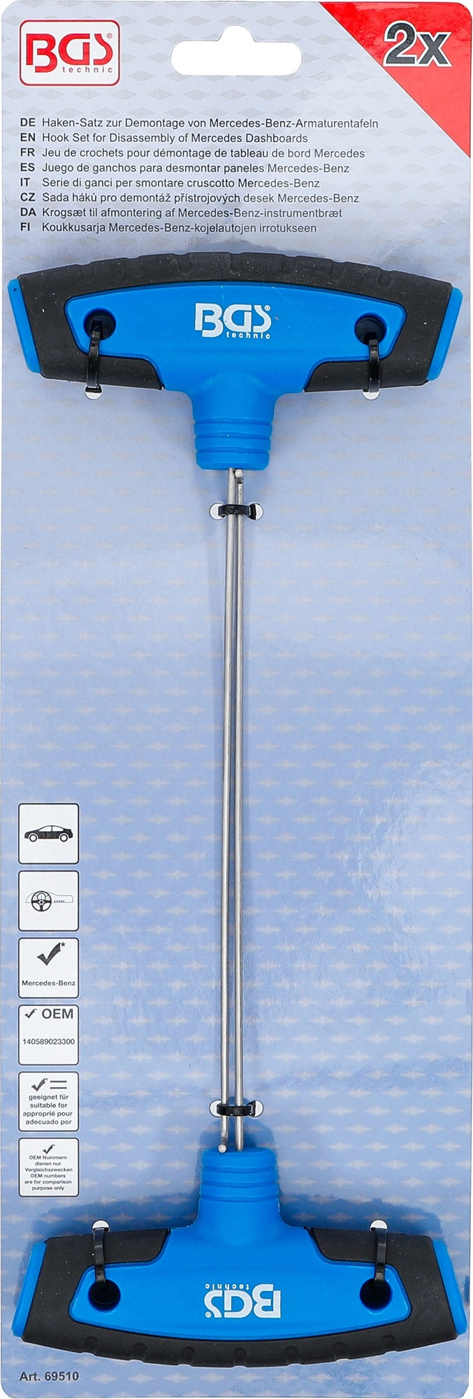 BGS 69510 Hakensatz zur Demontage von Mercedes-Armaturentafeln