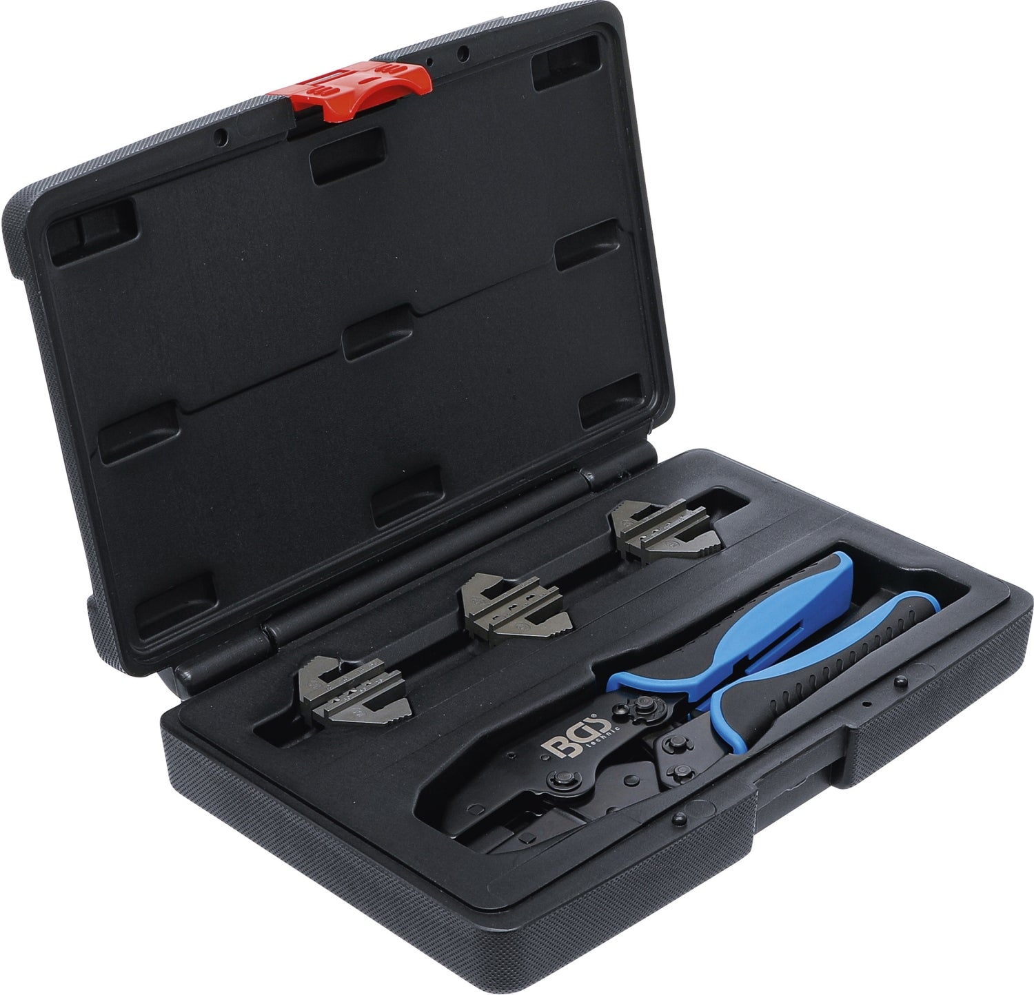 BGS 70003 Satz Crimpzange mit 3 Wechselbacken für Solar Stecker MC3 - MC4 - Tyco 4 teilig