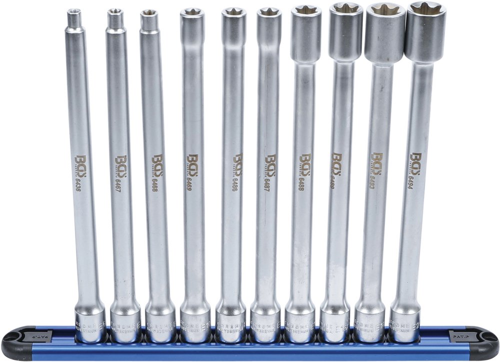 BGS 70026 Satz Steckschlüssel-Einsatz mit E-Profil XXL Innenvierkant 10mm (3/8") SW E6 - E20