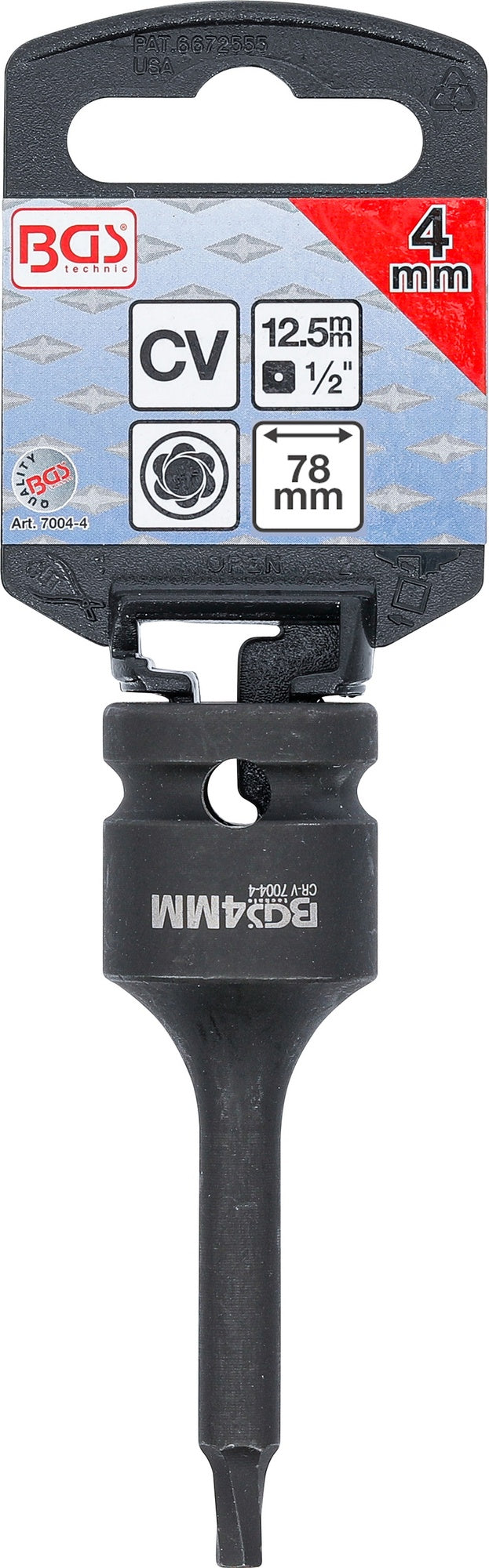 BGS 7004-4 Schraubenausdreher Innenvierkant 12,5mm (1/2") für defekten Innensechskant 4mm