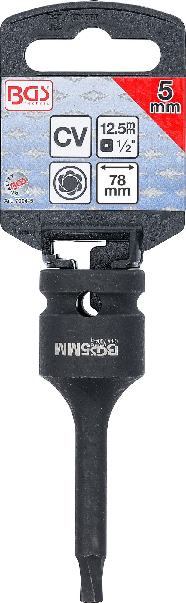 BGS 7004-5 Schraubenausdreher Innenvierkant 12,5mm (1/2") für defekten Innensechskant 5mm