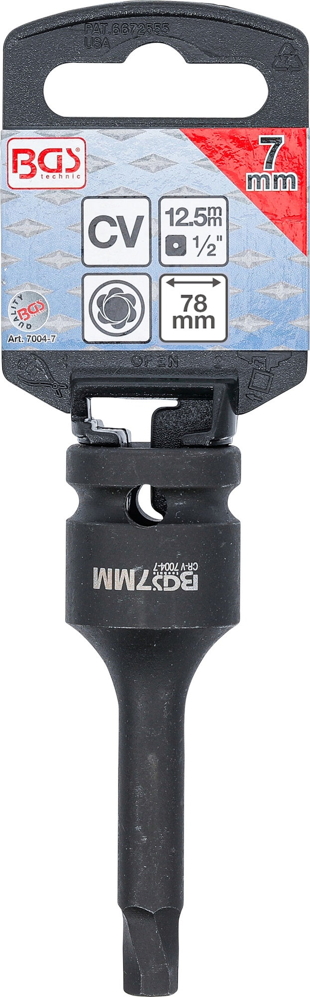 BGS 7004-7 Schraubenausdreher Innenvierkant 12,5mm (1/2") für defekten Innensechskant 7mm