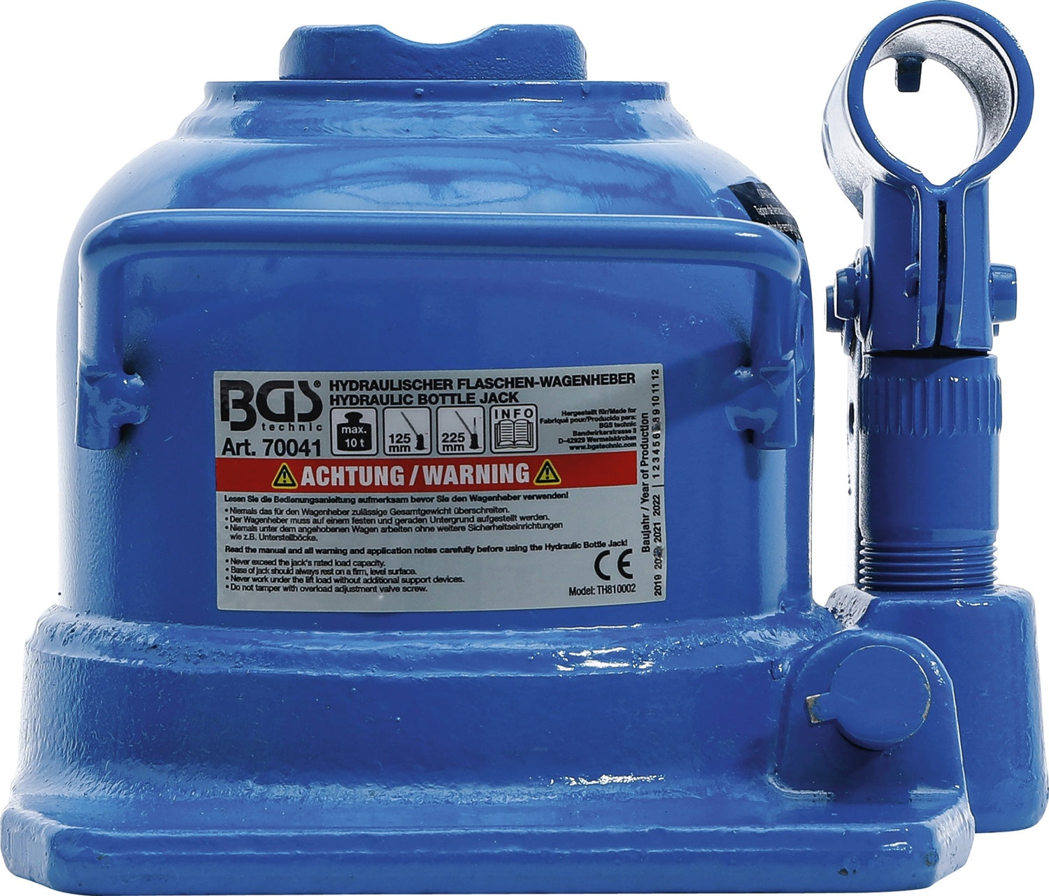 BGS 70041 Hydraulischer Wagenheber Flaschenheber extra flach min Höhe 125mm 10t