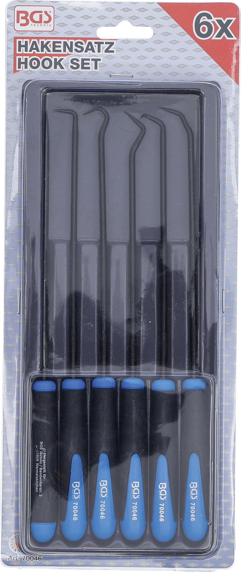 BGS 70046 Satz Haken extra lang 245mm 6 teilig