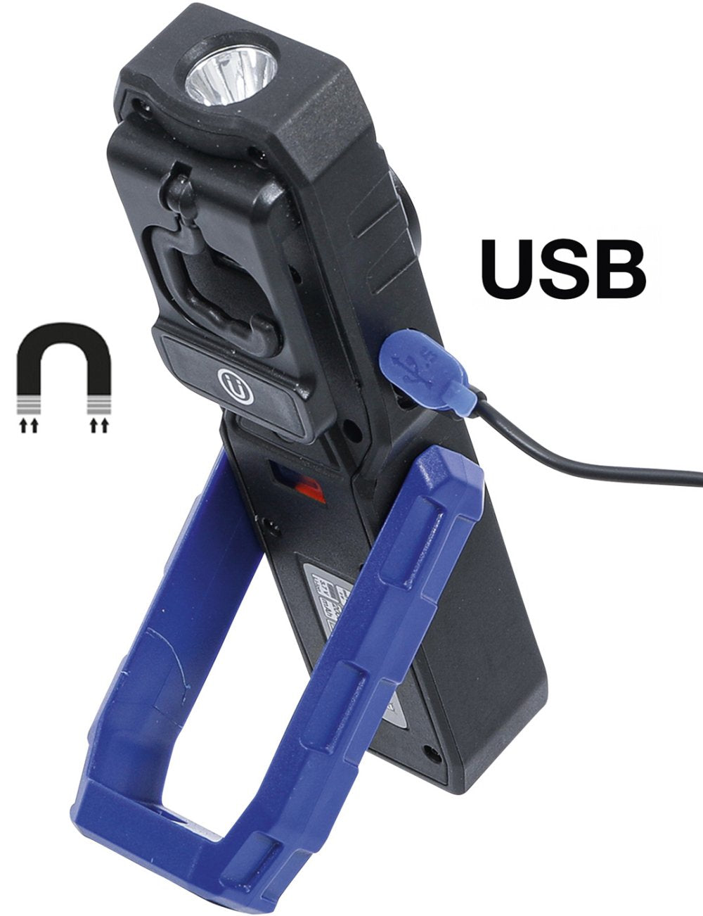 BGS 70051 COB LED Werkstattleuchte mit Magnet und Haken klappbar