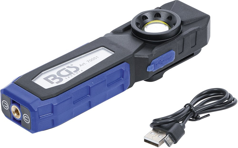 BGS 70051 COB LED Werkstattleuchte mit Magnet und Haken klappbar