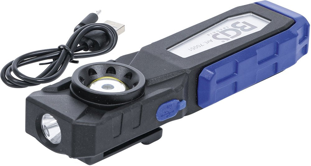 BGS 70051 COB LED Werkstattleuchte mit Magnet und Haken klappbar