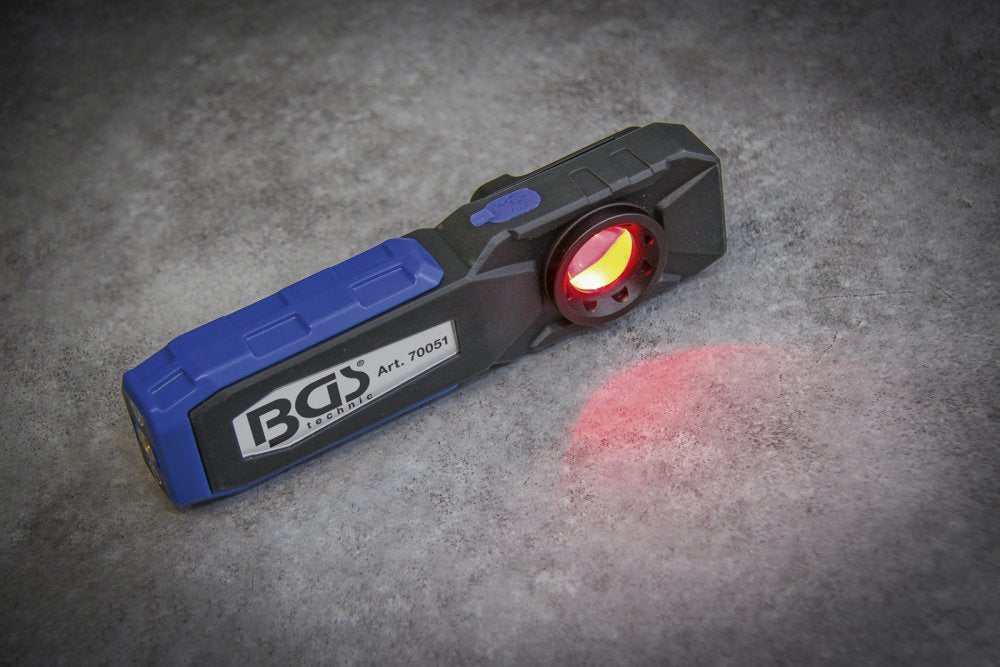 BGS 70051 COB LED Werkstattleuchte mit Magnet und Haken klappbar