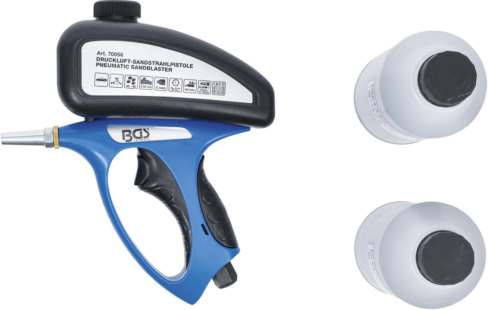 BGS 70056 Druckluft Sandstrahlpistole mit Strahlsand 3 teilig