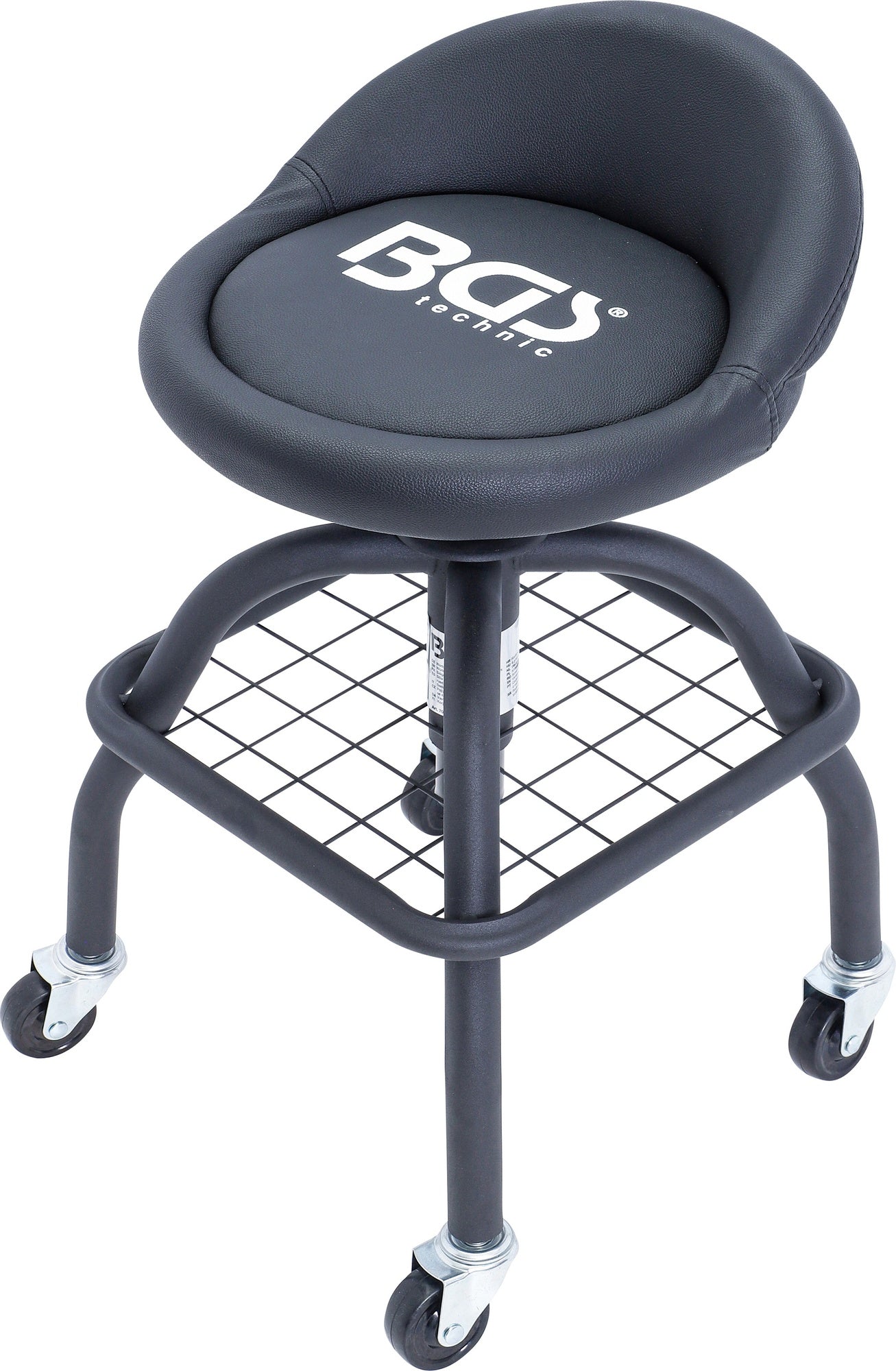 BGS 70145 Werkstatt Stuhl Werkstattstuhl höhenverstellbar mit 4 Rollen 540-680mm