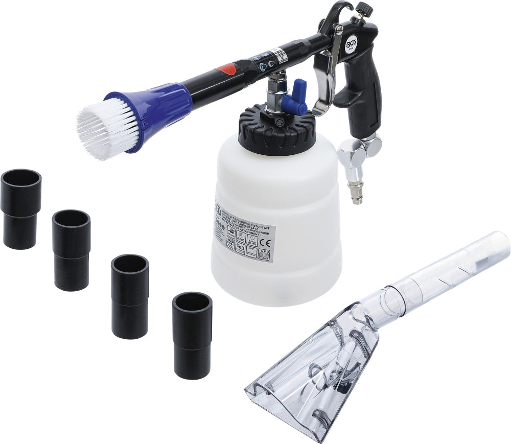 BGS 70150 Druckluft Reinigungspistole mit Bürsten- und Saugaufsatz 7 teilig