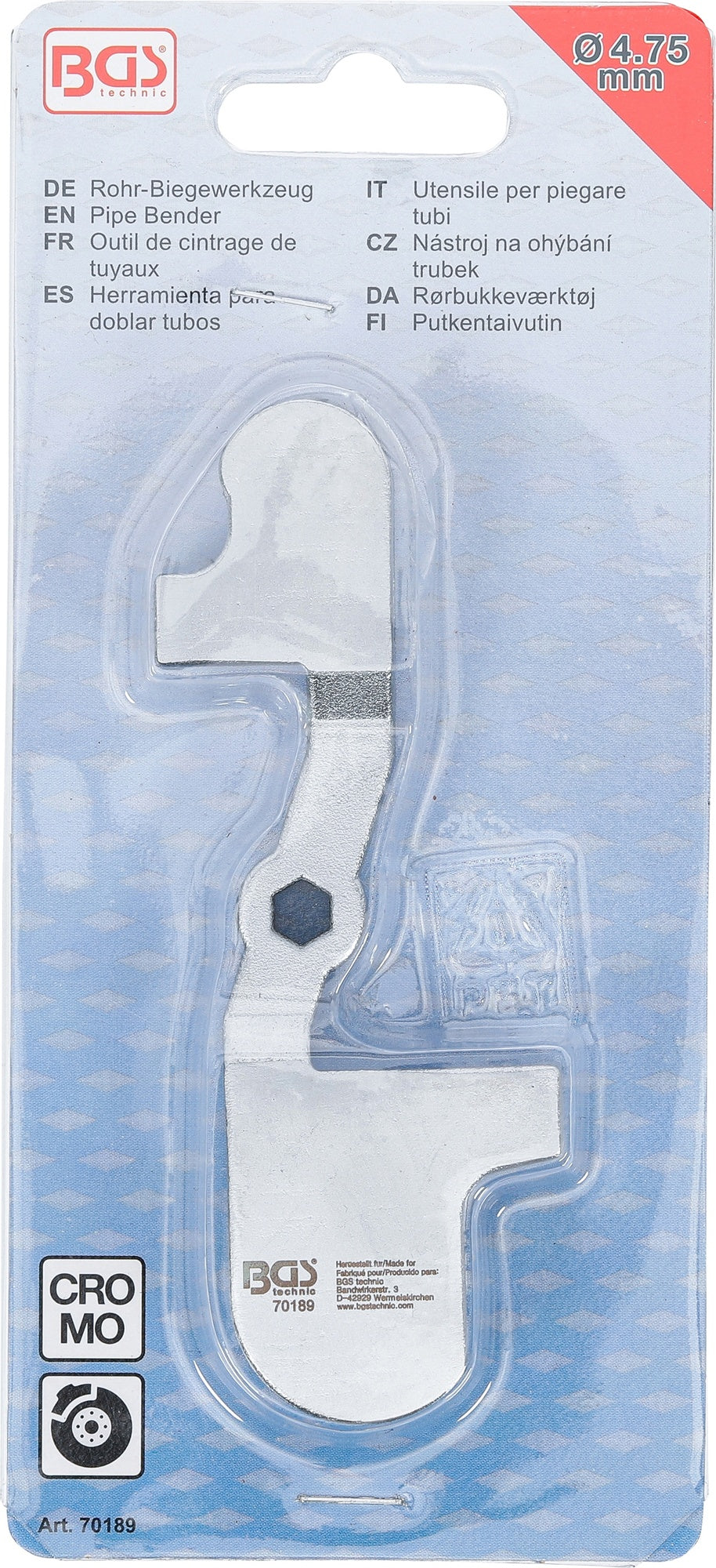 BGS 70189 Rohr Biegewerkzeug Richtwerkzeug 4,75mm 6mm Sechskantantrieb