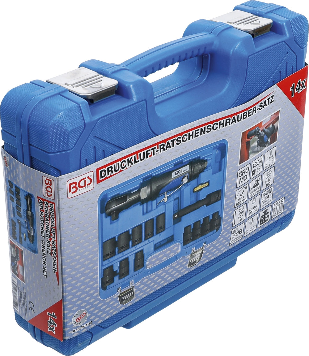 BGS 70192 Satz Druckluft Ratschenschrauber max. Drehmoment 102 Nm - Antrieb 12,5mm (1/2")