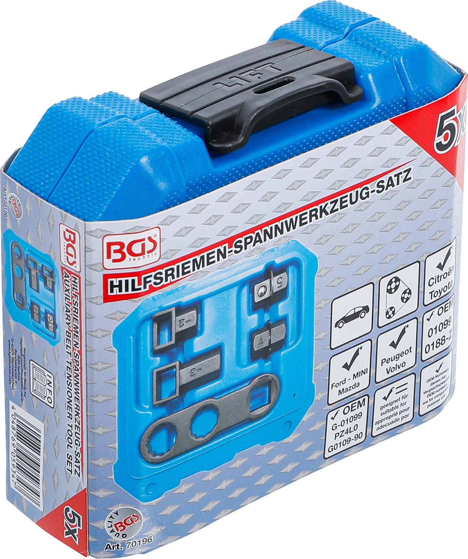 BGS 70196 Satz Spannwerkzeug für Hilfsriemen Citroën Ford Mazda MINI Peugeot Toyota Volvo
