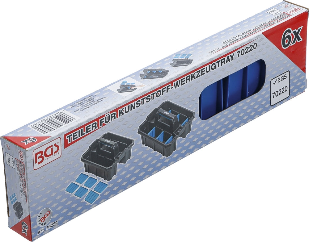 BGS 70222 Trennstege für Werkzeug Tragekasten aus Kunststoff 6 teilig