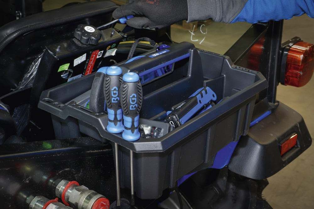 BGS 70225 Tragekasten für Werkzeug aus Kunststoff inklusive Werkzeug Sortiment 11 teilig