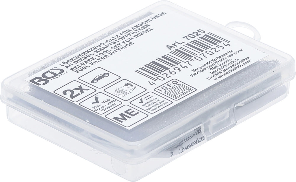 BGS 7025 Satz Lösewerkzeug für Anschlüsse an Diesel-Kraftstofffiltern für Fiat VAG Volvo Jeep Chrysler