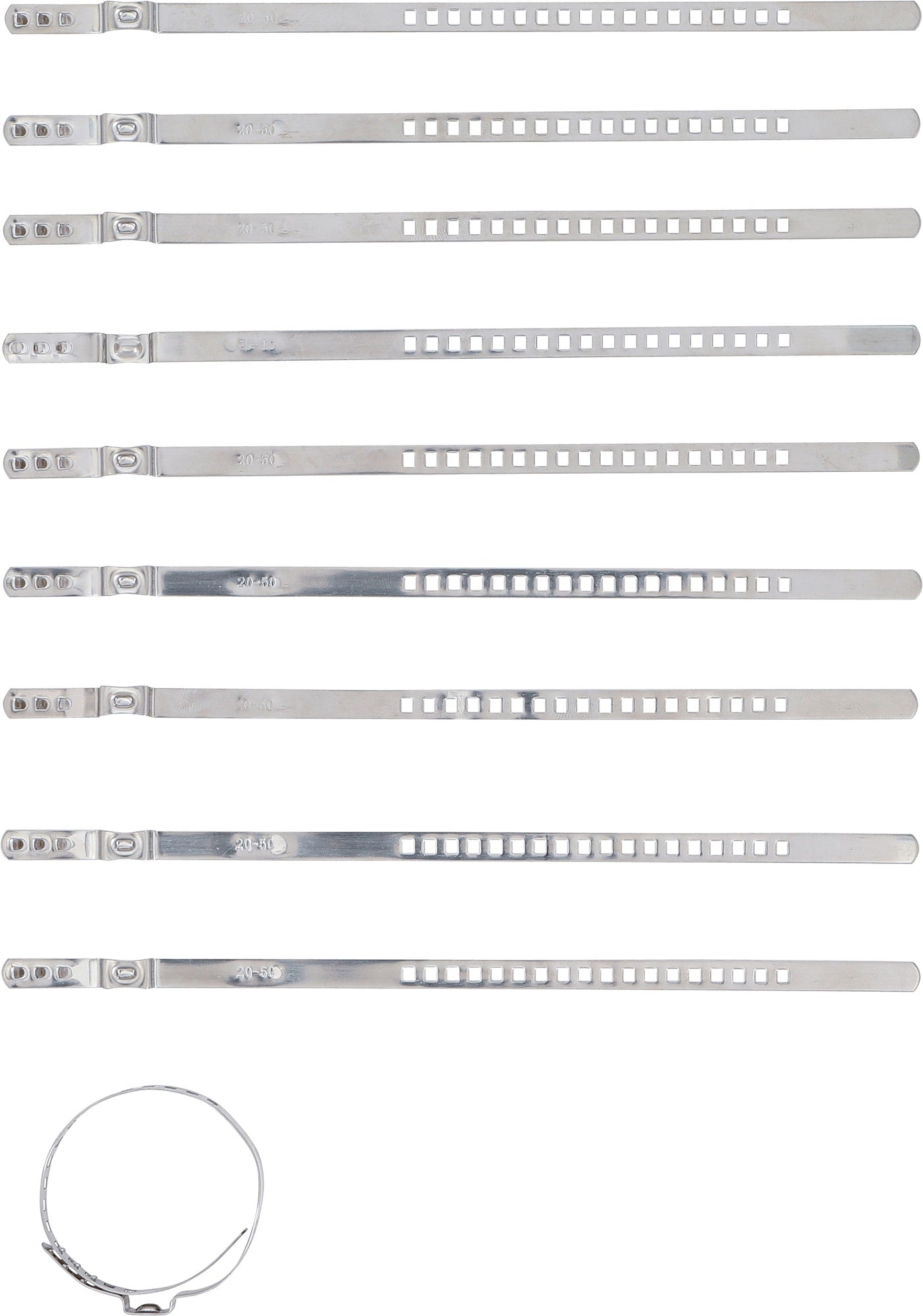 BGS 70327 Satz Achsmanschetten Schellen 7mm Spannbereich Ø20-50mm 10 teilig