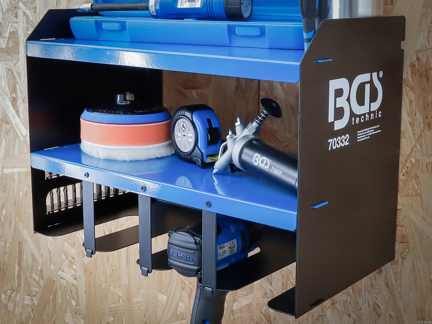 BGS 70332 Werkzeug Wandregal für Akkuwerkzeuge Wandhalter Werkzeughalter