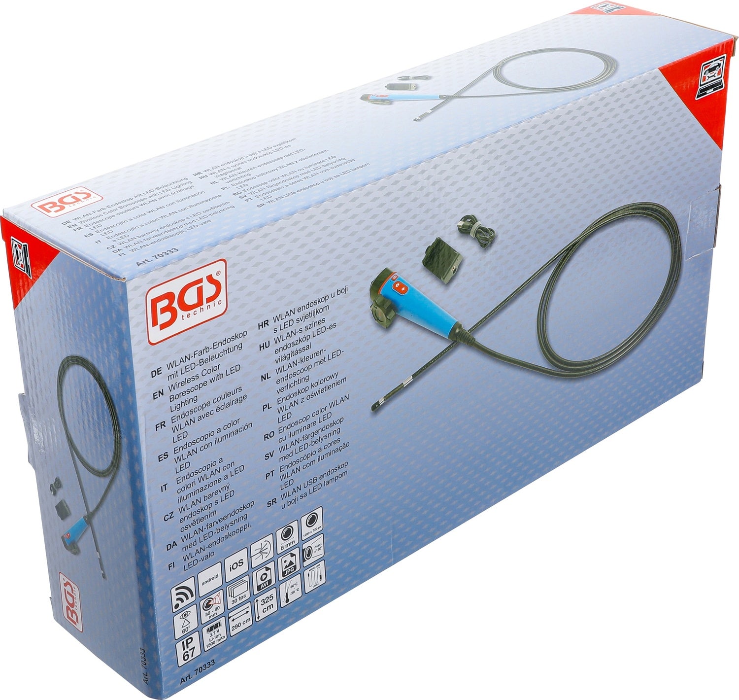 BGS 70333 WLAN Farb-Endoskop mit LED-Beleuchtung