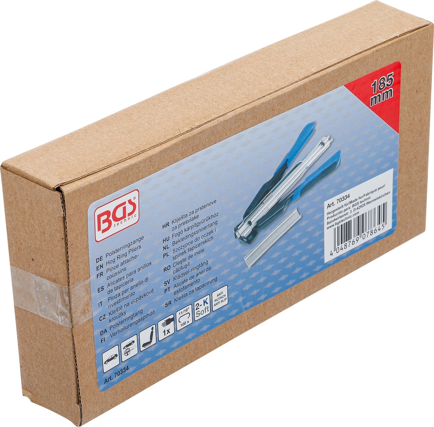 BGS 70334 Polsterringzange Zaunringzange Länge 185mm Drahtzaunmontage
