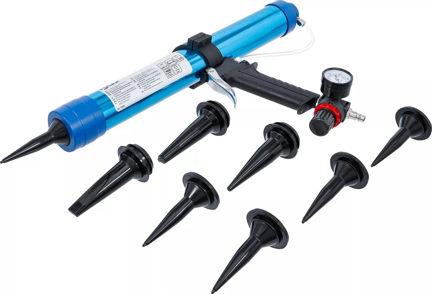 BGS 70336 Druckluft Kartuschenpistole mit 8 verschiedenen Düsen